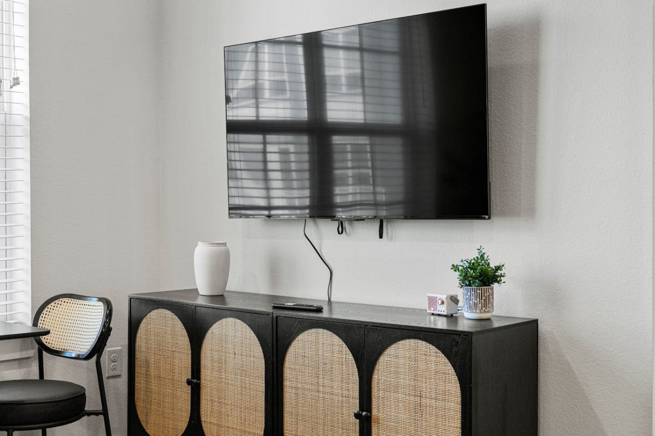 Relax in the living room and watch your favorite shows, lounging is a great way to unwind after a long day.