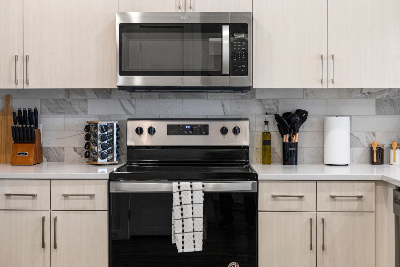 As you step into the kitchen, the clean lines and functional design make you eager to start cooking your favorite dishes.