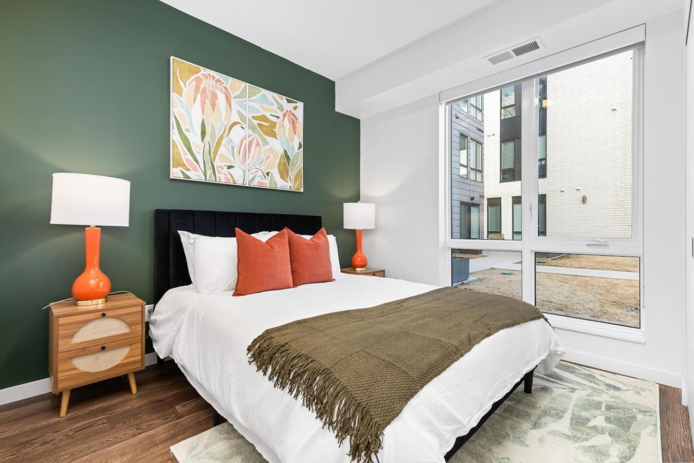 Spacious bedroom with stylish decor, perfect for unwinding after a day of exploring the local area.