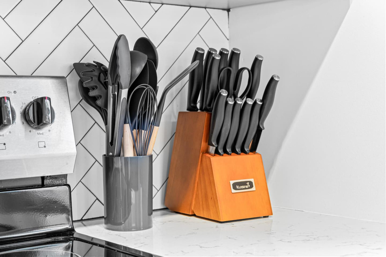 Fully equipped kitchen with all the tools you need for a perfect culinary experience. Enjoy the convenience of having everything at your fingertips!