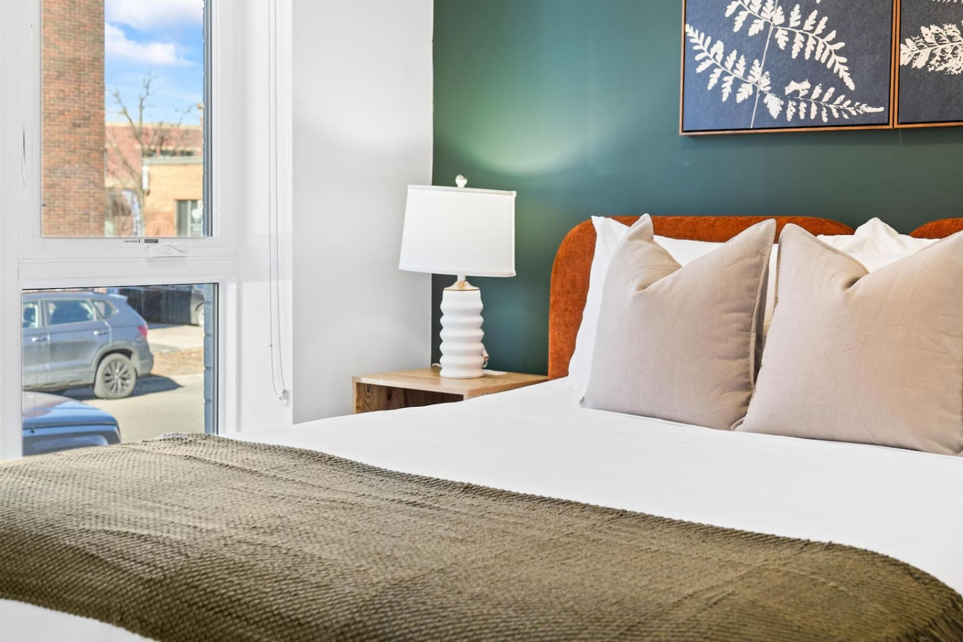 The bedroom offers a sanctuary of calm, where you can unwind and recharge in comfort and style.