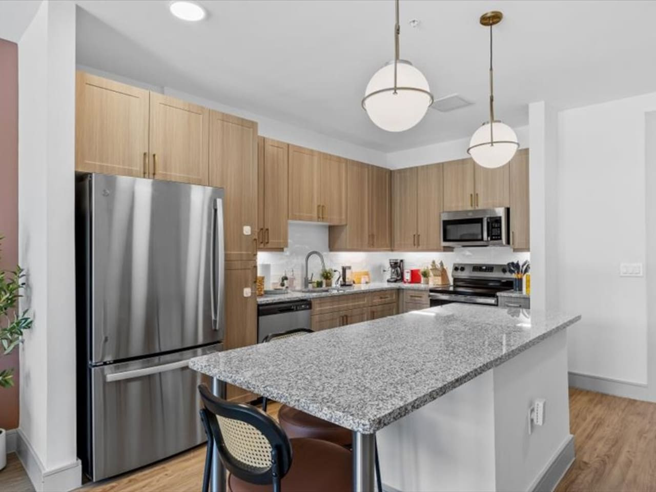 As you step into the kitchen, the clean lines and functional design make you eager to start cooking your favorite dishes.