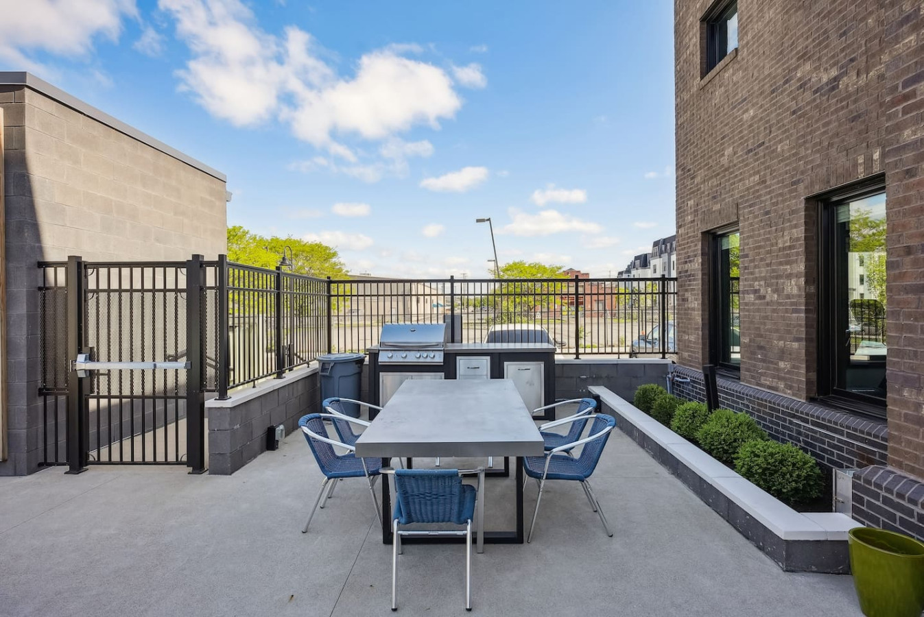 The outdoor areas’ plush seating beckons you to sink in and relax, surrounded by light and airy decor.