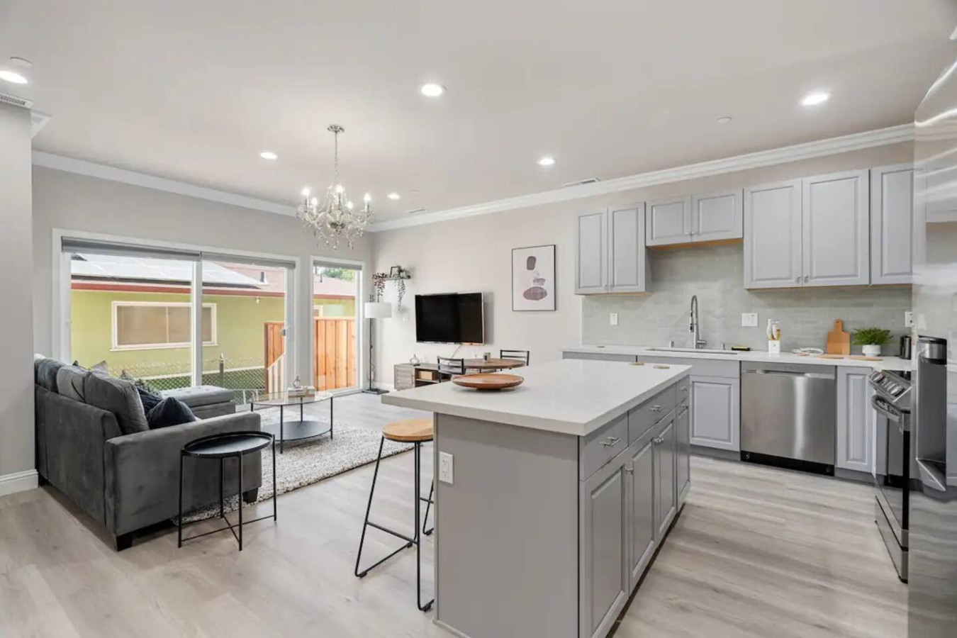 As you step into the kitchen, the clean lines and functional design make you eager to start cooking your favorite dishes.
