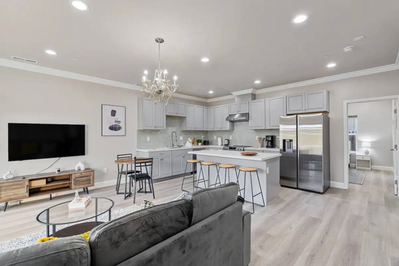 The home’s open layout and tasteful decor create a serene environment where you can truly relax and feel at home.