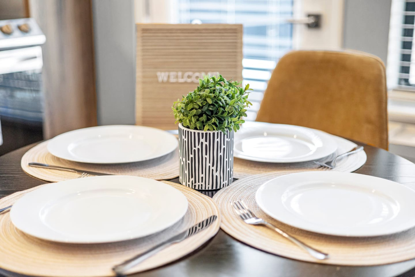 Styled table setting to make you feel at home from the moment you arrive