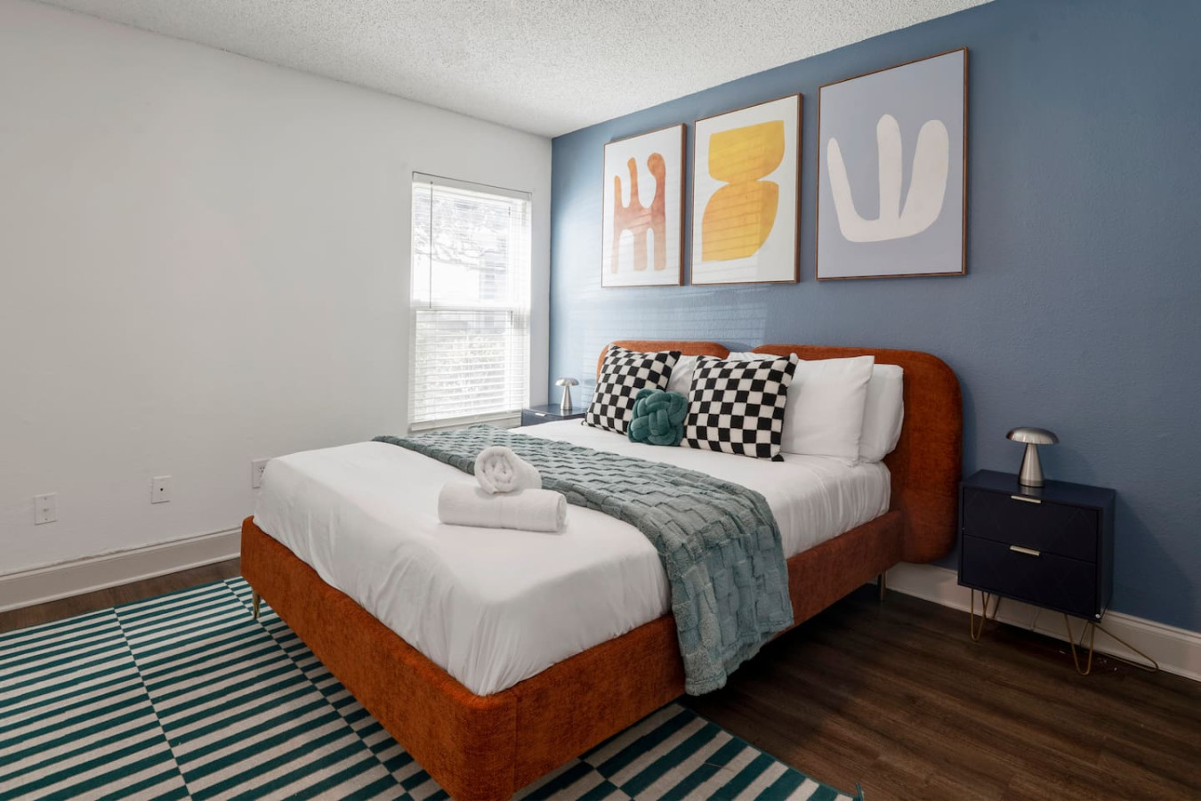 Sunlit mornings and cozy evenings await in this stylish space