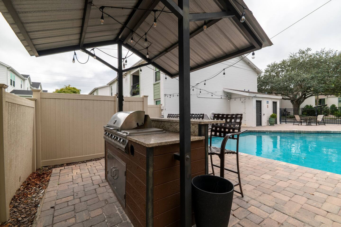 Poolside BBQ grill — ideal for fun outdoor meals and gatherings