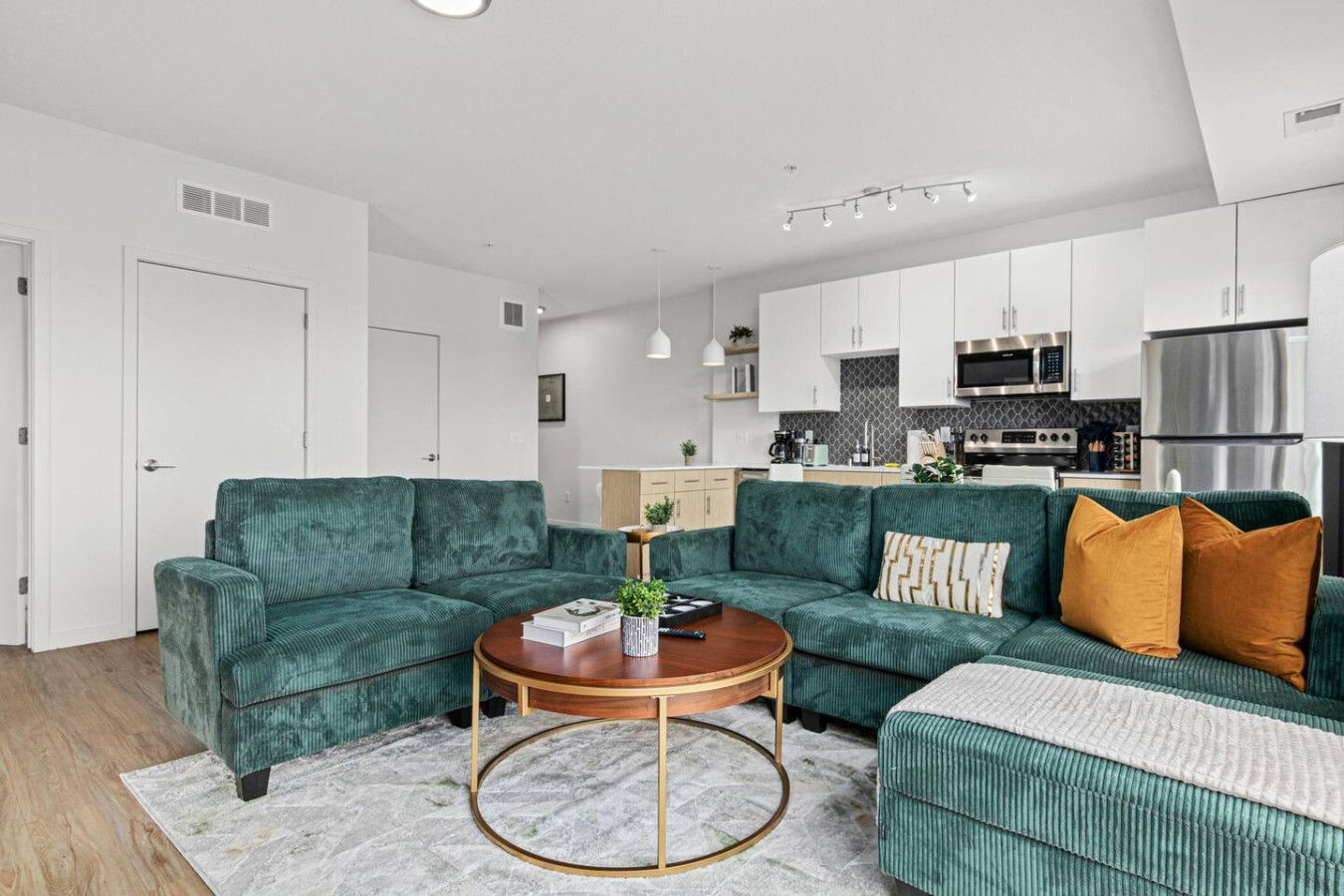 Open concept Living room with a luxurious Sofa