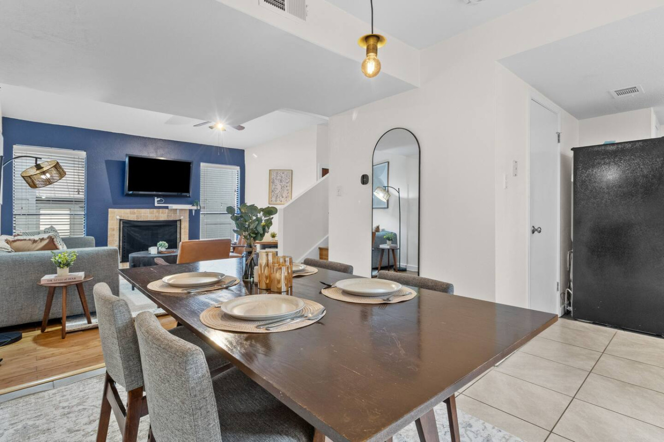 Stylish dining table set for relaxed meals and gatherings