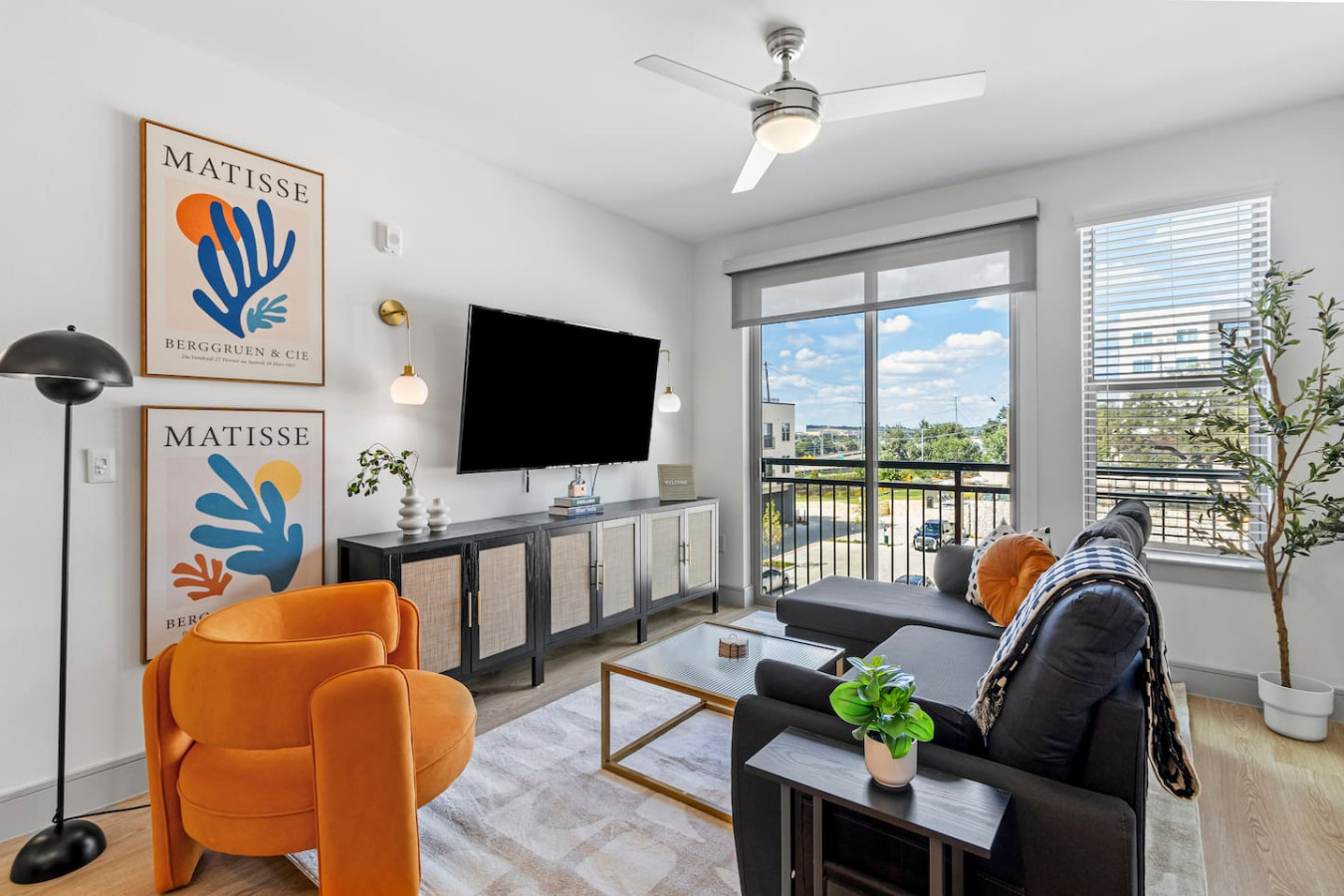 Kick back in the living room and stream your favorite shows for a cozy, laid-back evening.