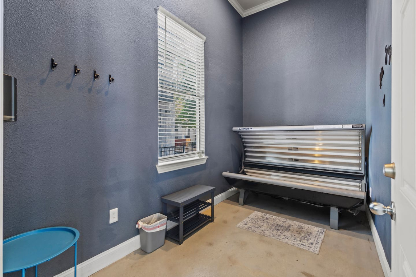 Enjoy the convenience of an on-site tanning machine.