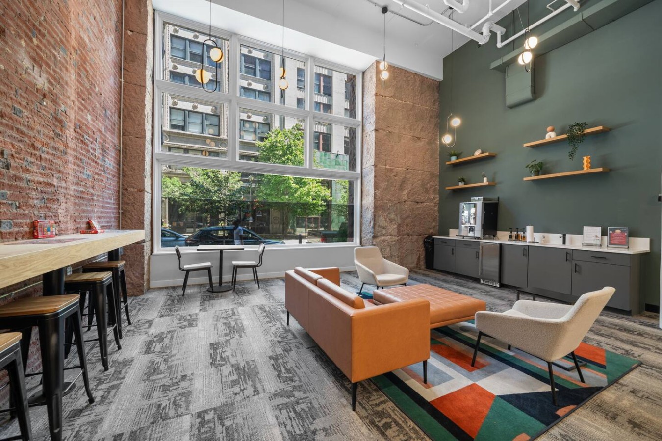 Communal coffee bar on ground floor.
