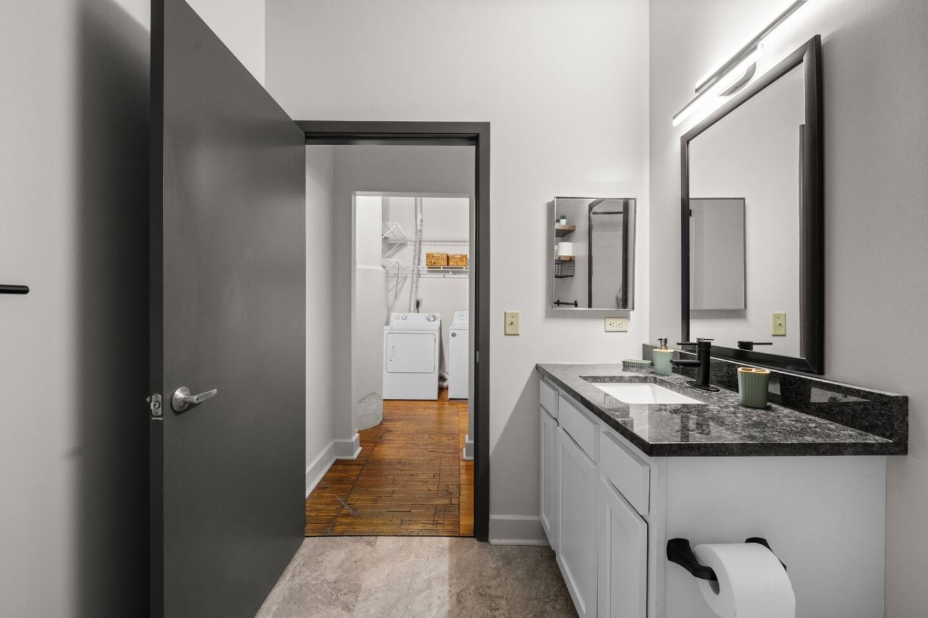 Medicine cabinet, and vanity unit.