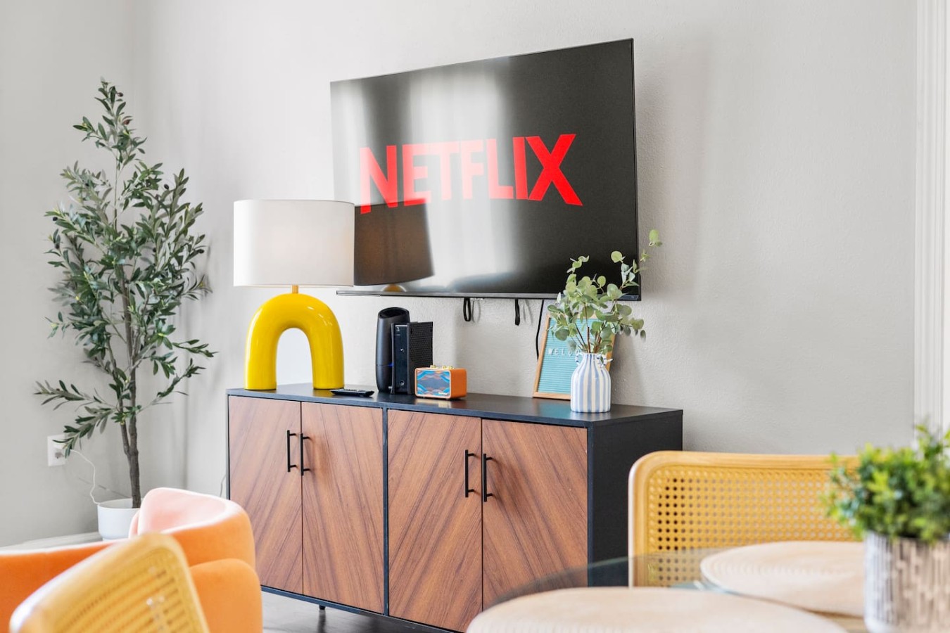 Smart TV setup for easy streaming and downtime.
