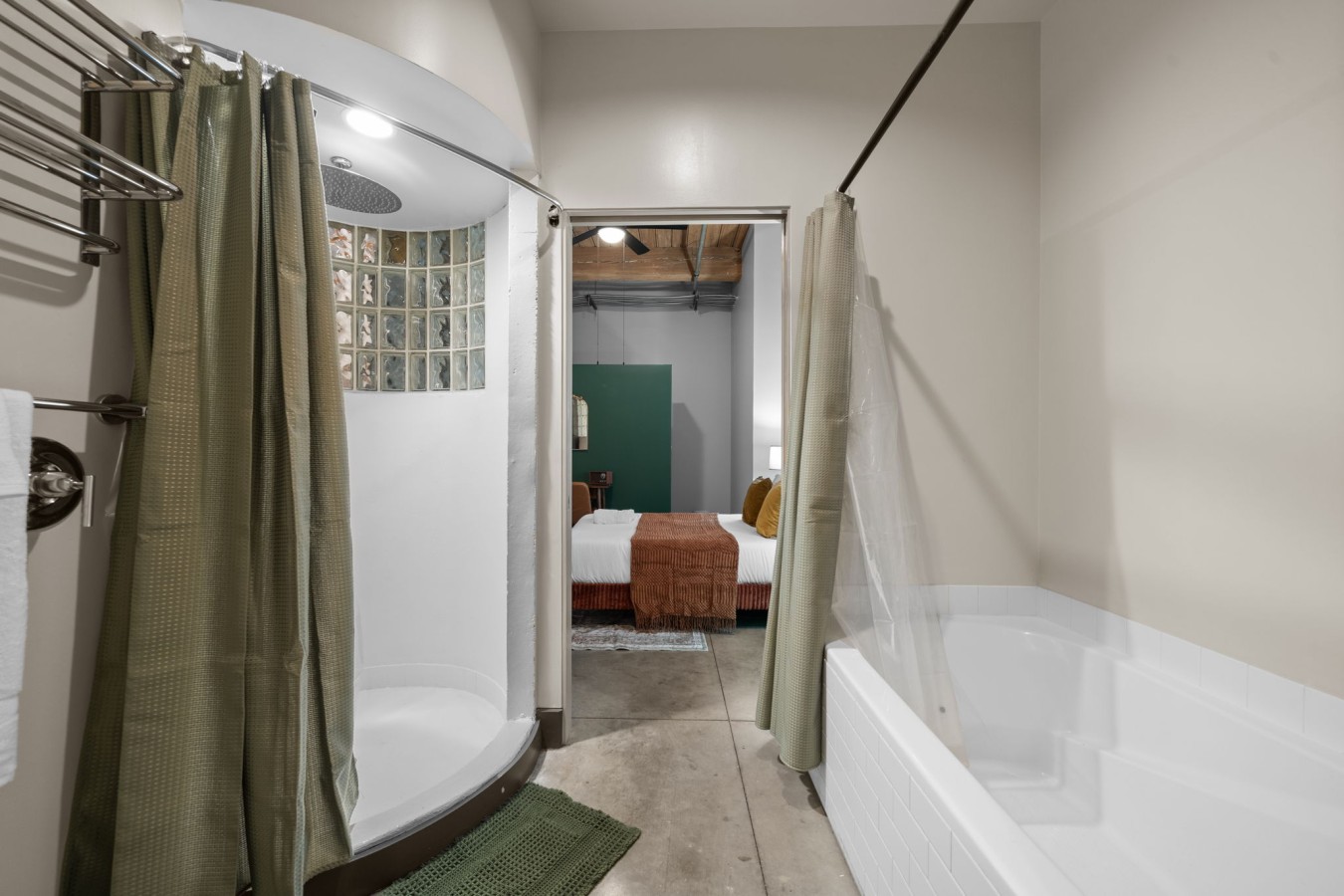 Shower or Soak – A versatile bathroom featuring both a shower and tub for added comfort.