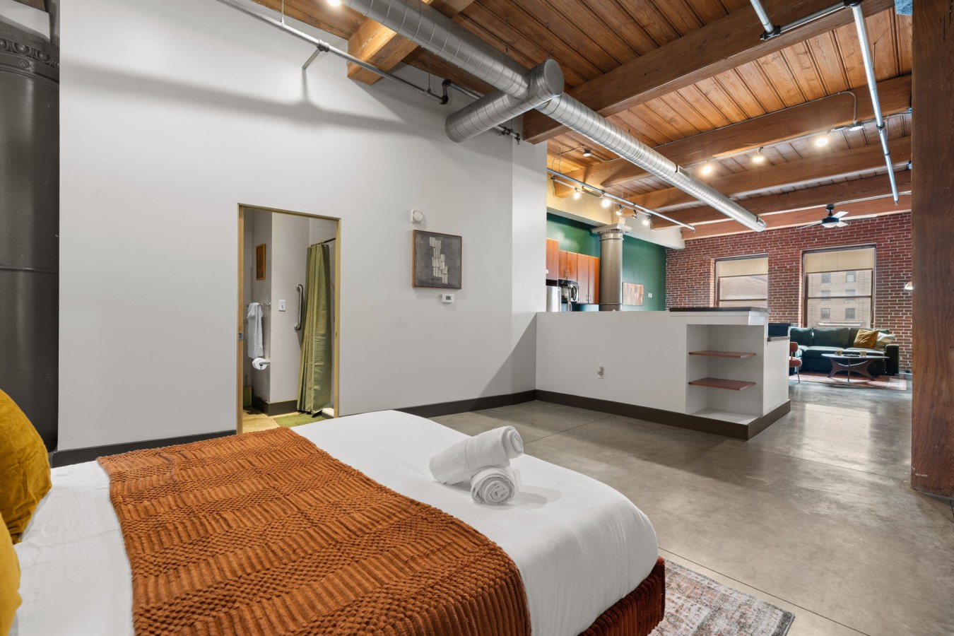 Cozy Open Sleeping Area – A comfortable queen bed offers a welcoming place to relax and recharge. (NOTE: There's no privacy door to this extra bed)