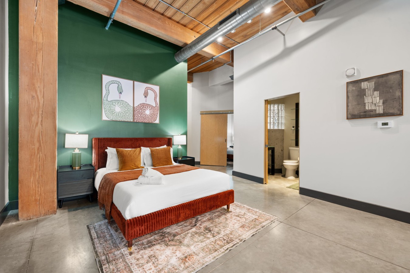 Cozy Open Sleeping Area – A comfortable queen bed offers a welcoming place to relax and recharge. (NOTE: There's no privacy door to this extra bed)