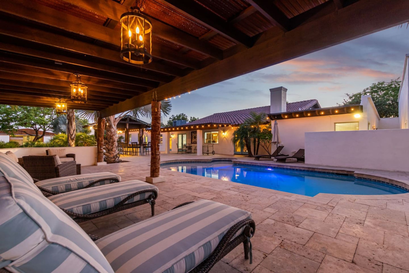 Poolside at dusk