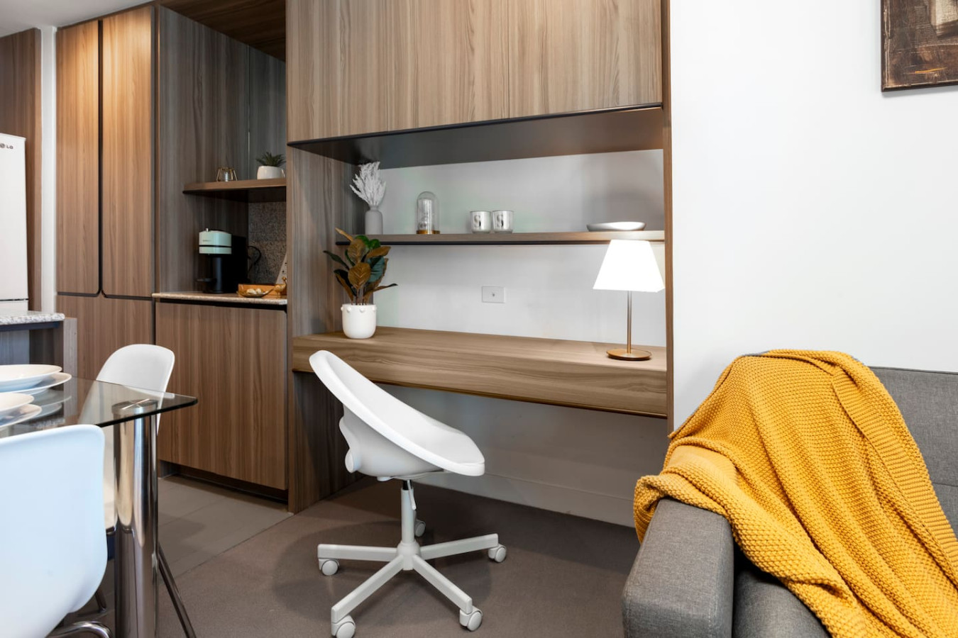 Comfortable Study Area With Scented Candles