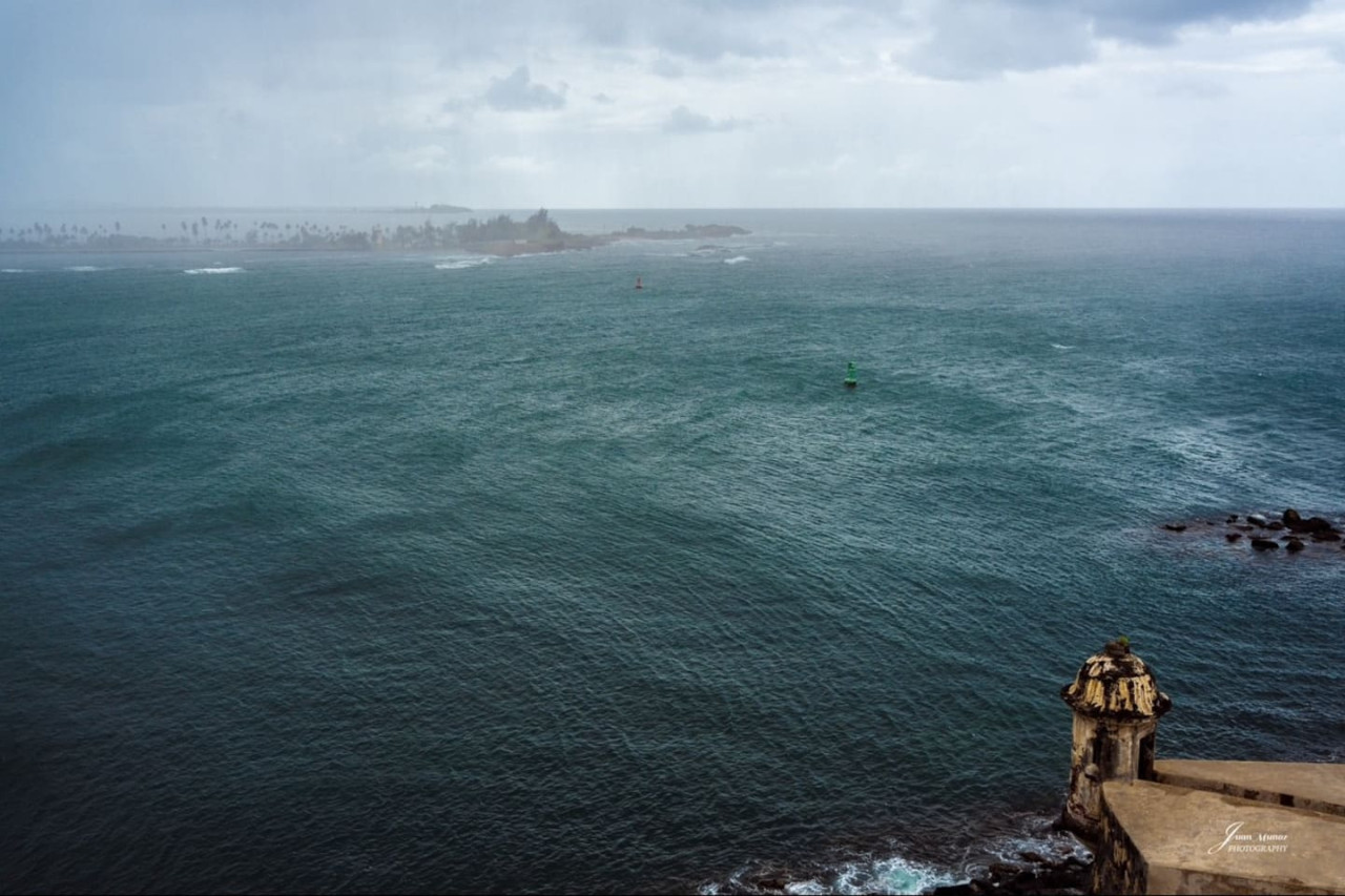 View of the ocean from the balcony of a vacation rental property (balcony 2) — Ocean Breeze | Old San Juan | Spanish Style, O