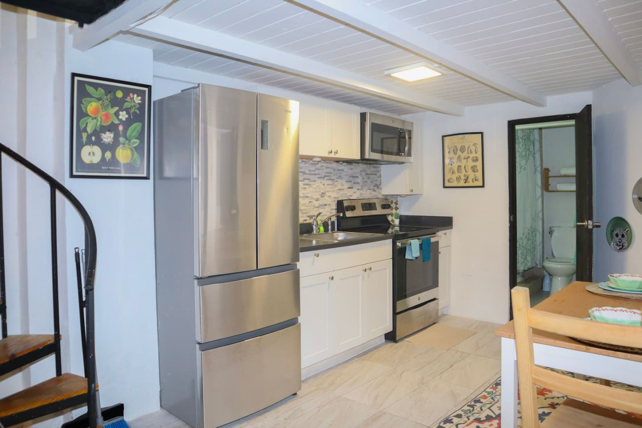 Stainless steel refrigerator and stove in a kitchen — Puerto Escape | Old San Juan, Old San Juan