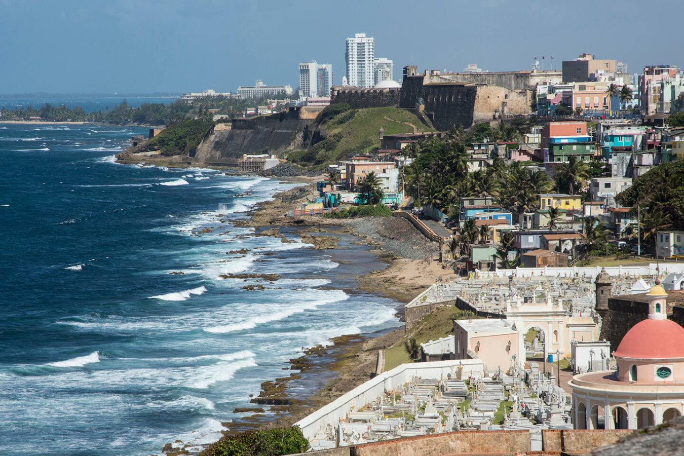 View of the ocean from the balcony of a vacation rental property in Puerto (balcony 2) — Ocean Sol Historic Old San Juan, Old