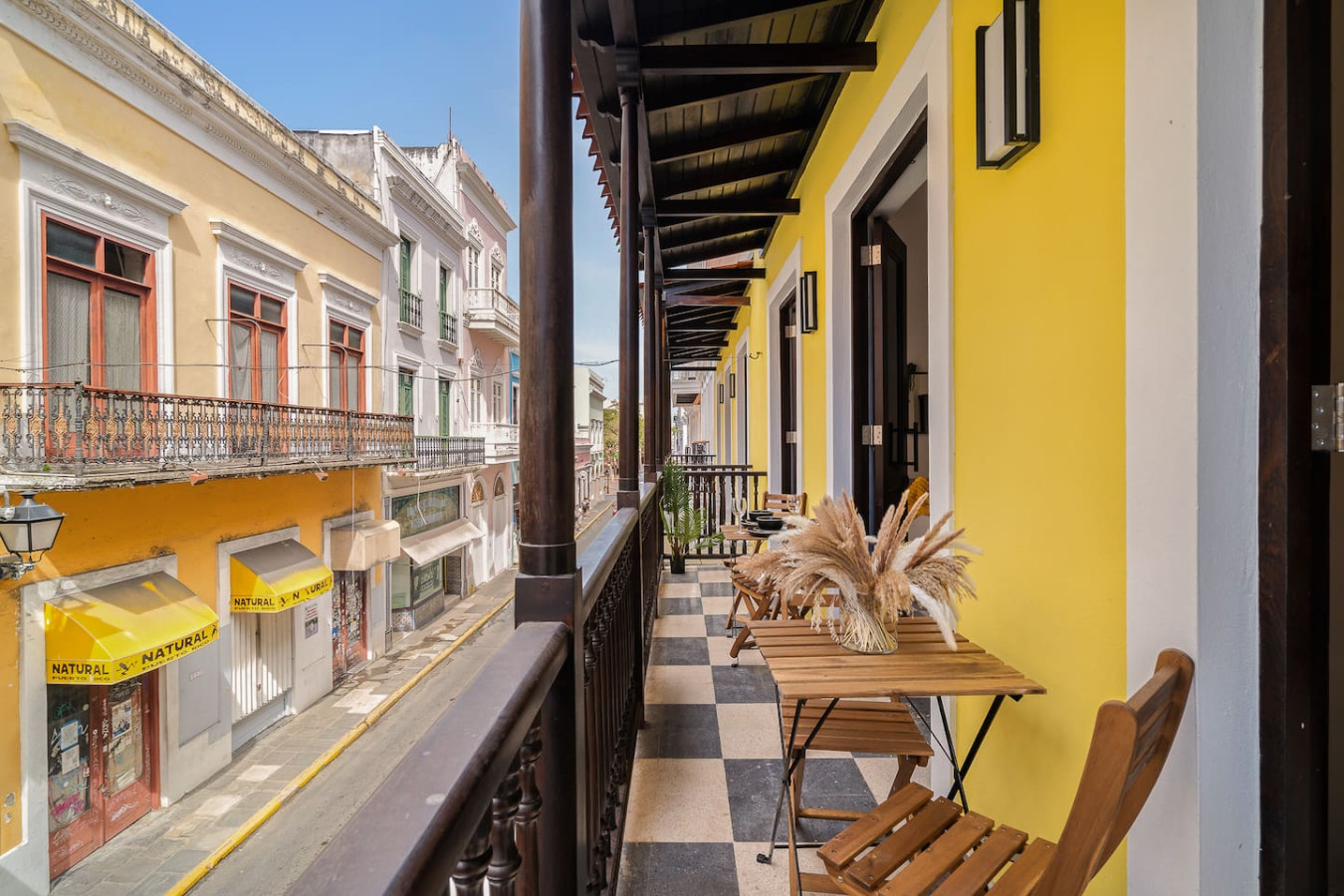 Balcony overlooking a city street — Soho House  The Grand Patio, Old San Juan