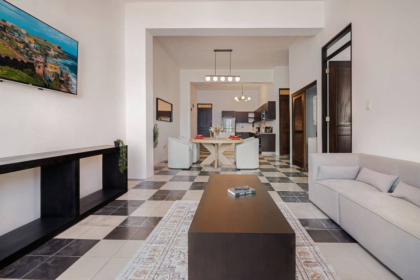 Living room with a couch and a coffee table — Soho House – Inspired by RH, Old San Juan