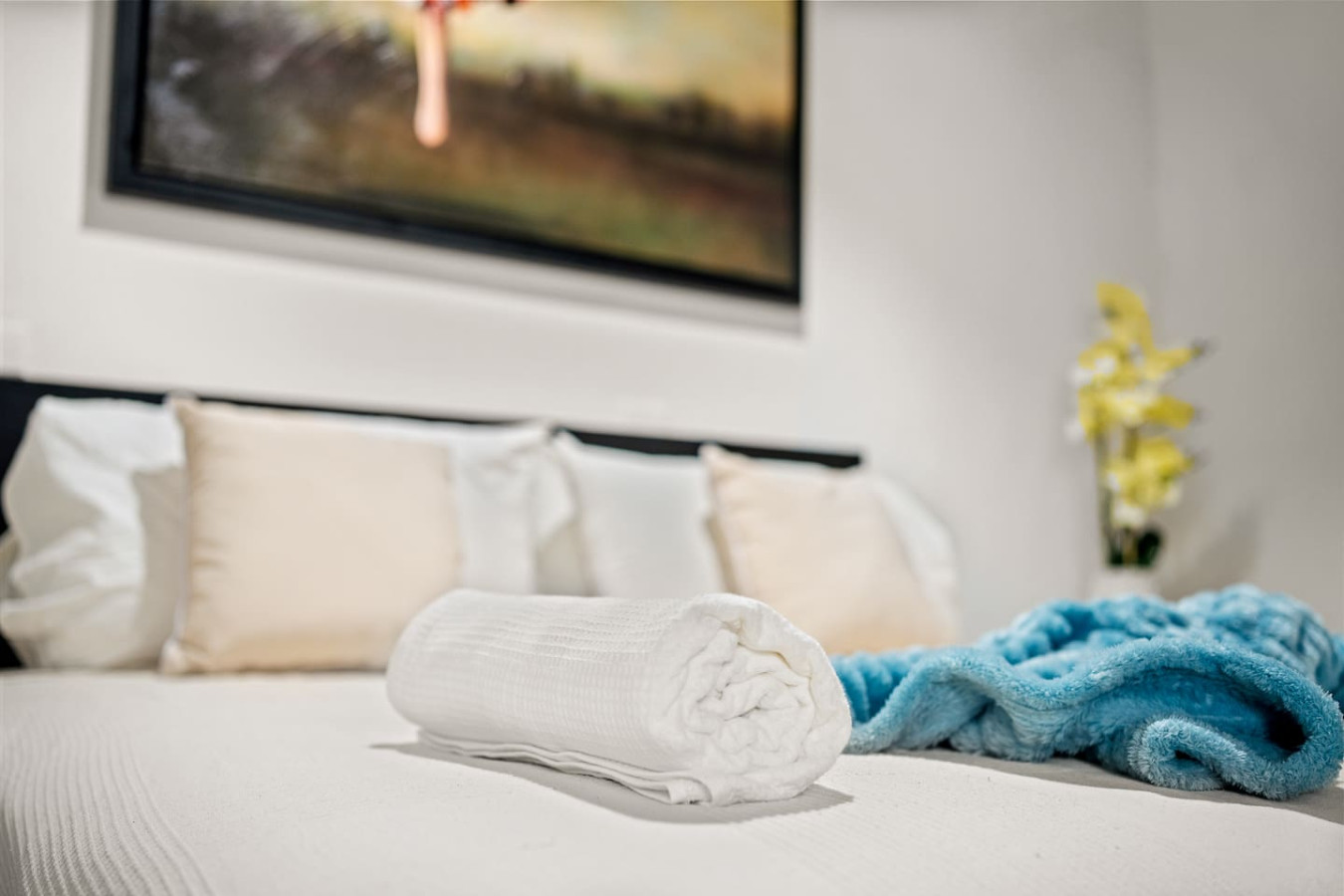 White towel on a bed — Grand Palazzo del Mar, Old San Juan