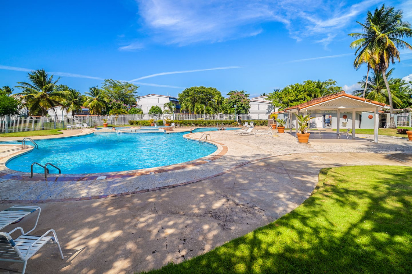 View of the pool area from the balcony — Beach Villa Dorado Del Mar, Dorado