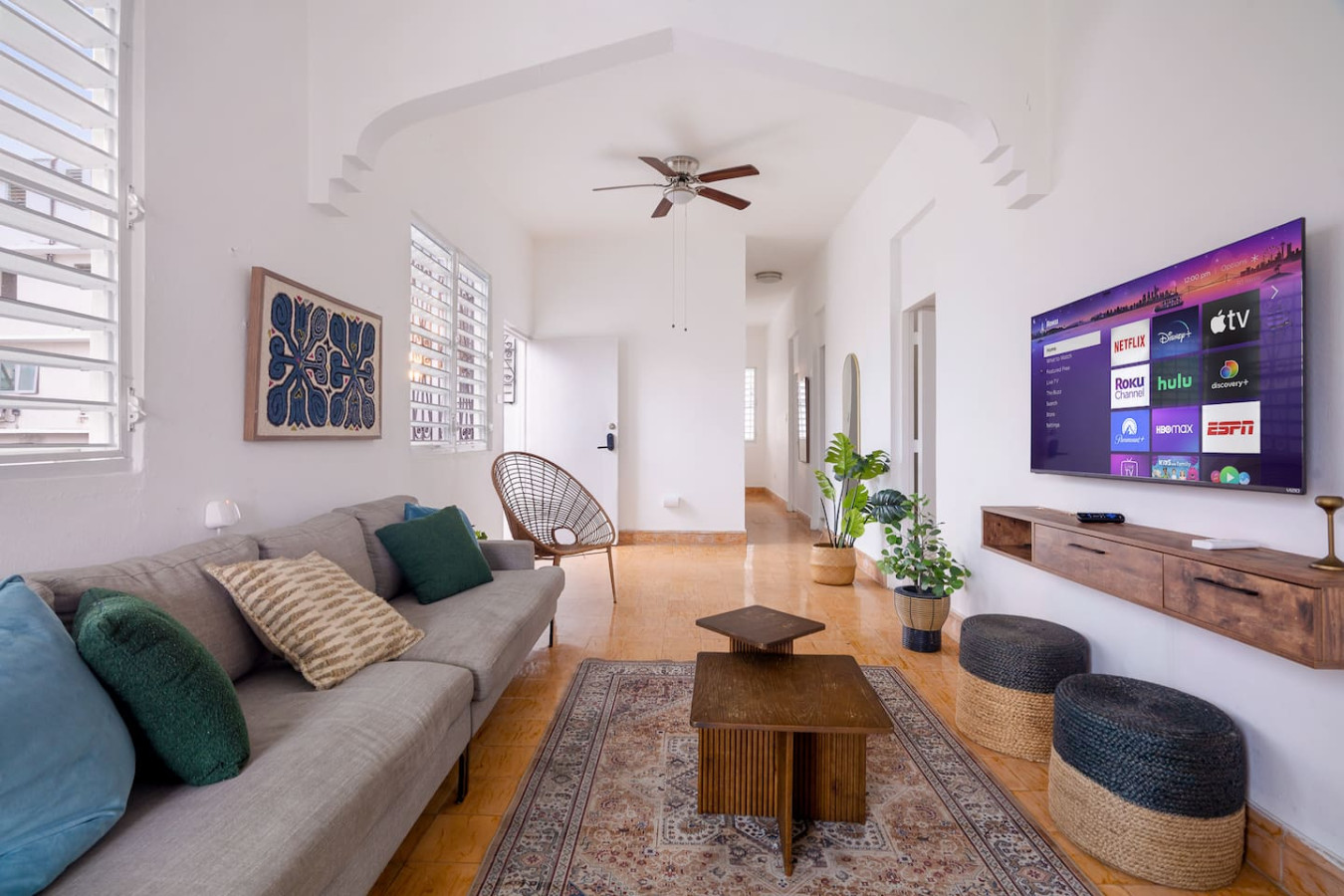 View of the ocean from the balcony of a vacation rental property — Luz Collection No.3 – Casa Horizonte | 3BR Loft, Santurce