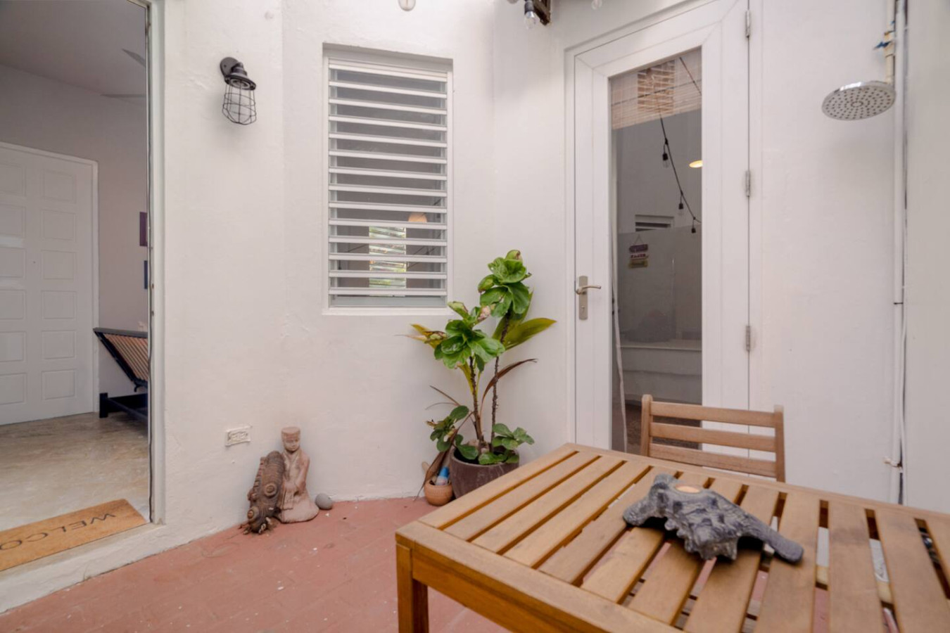 View of the ocean from the balcony — Historical Old SanJuan Spanish style private Patio, San Juan