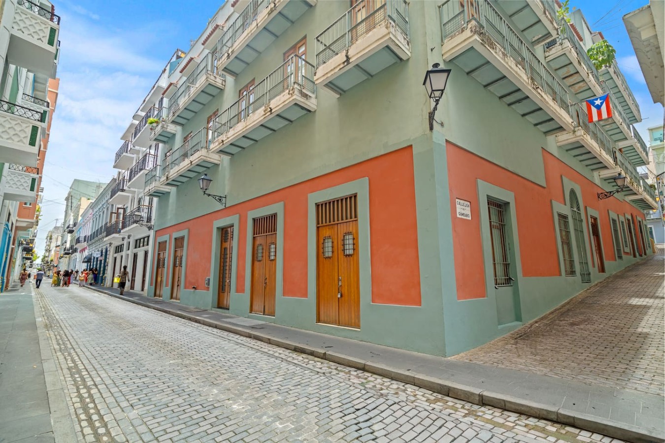 View of the street from the balcony of a vacation rental property in — Bellavista Galleria | Old San Juan, Old San Juan
