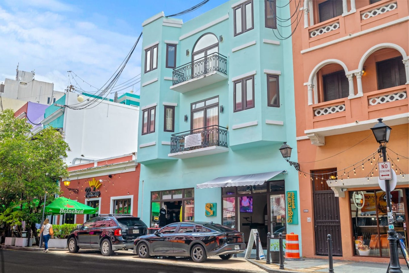 View of the ocean from the balcony of a vacation rental property in (dining 2) — Bellavista Galleria | Old San Juan, Old San 