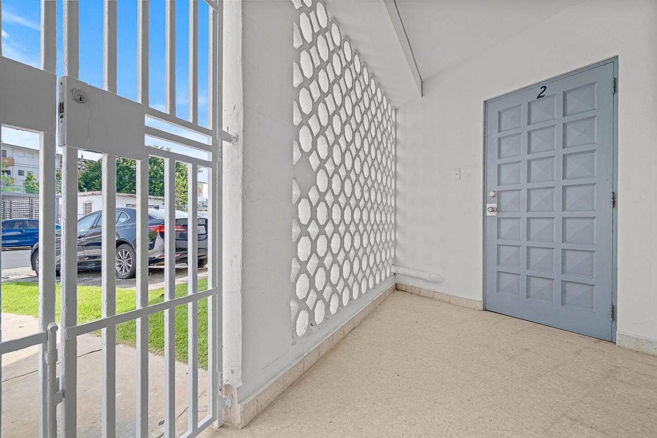 View of the ocean from the balcony of a vacation rental property in (balcony 3) — Ocean Park 2BR Backyard BBQ Walk to Beach, 