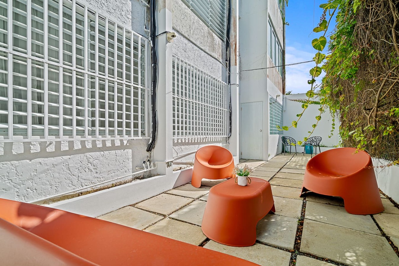 View of the ocean from the balcony of a vacation rental property in (balcony 2) — Ocean Park 2BR Backyard BBQ Walk to Beach, 