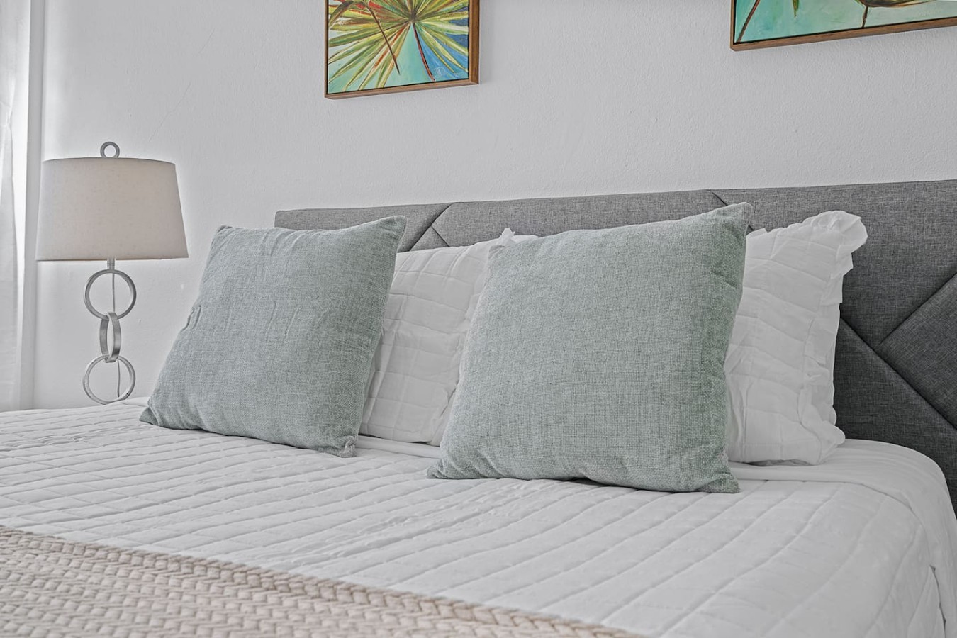 Two pillows on a bed — Ocean Park 2BR · Steps to Beach & Dining, Santurce