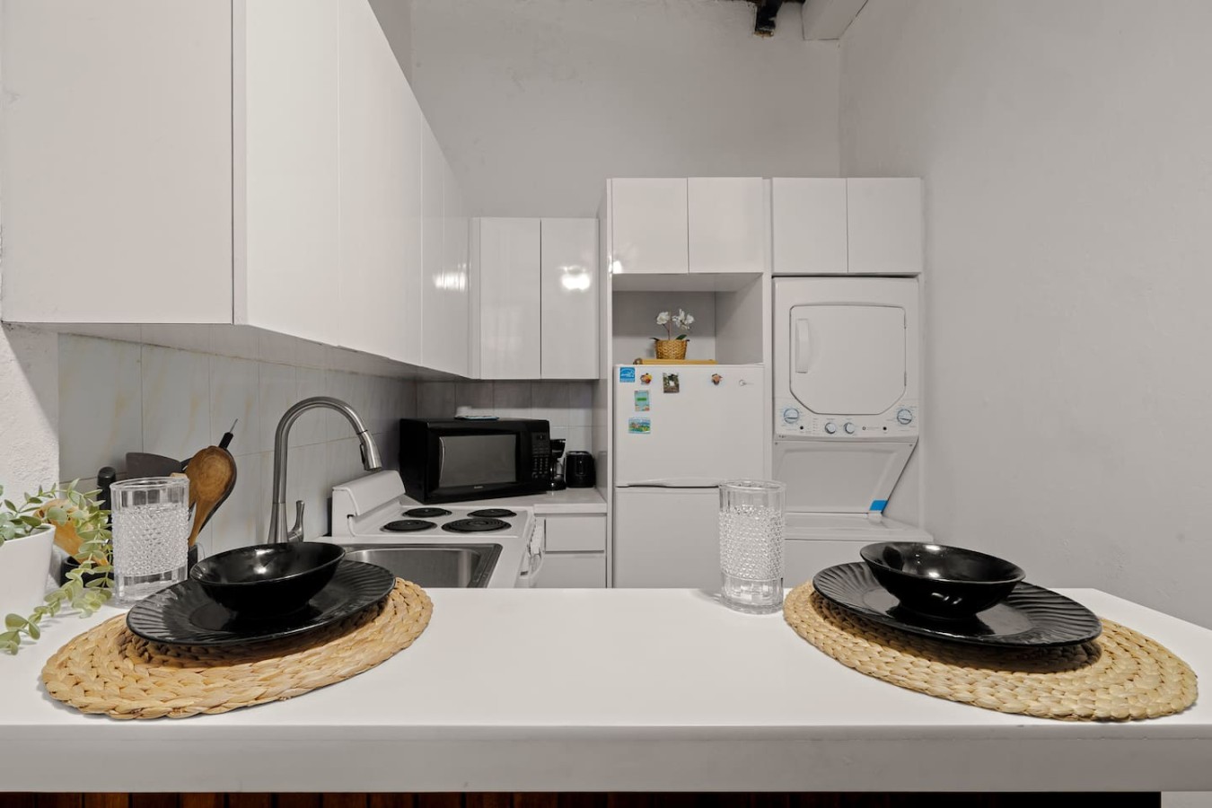 Kitchen with a sink, stove, and refrigerator — 3B Imperial, Old San Juan