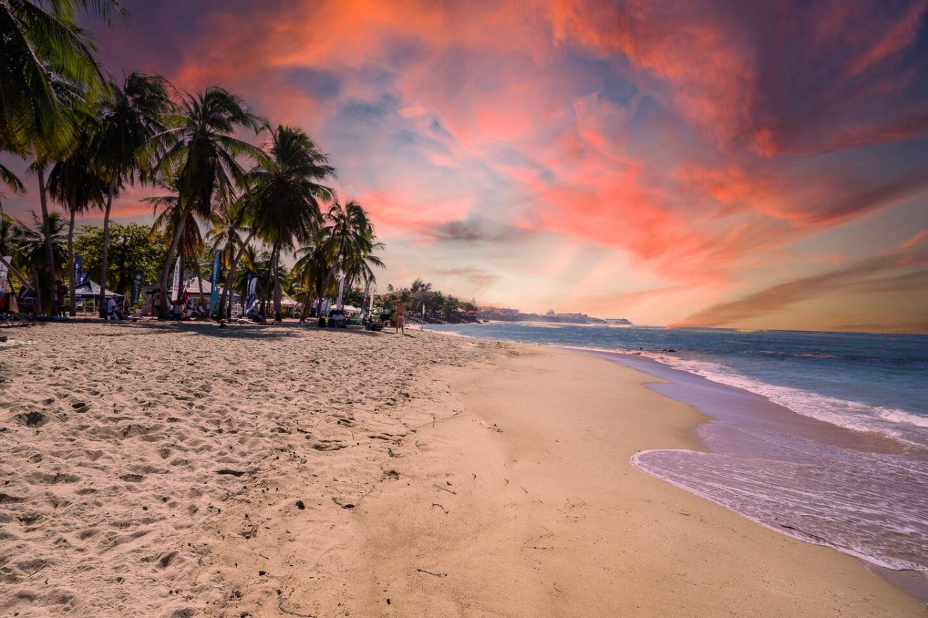 Beachfront resort with palm trees and a sunset — 3B Imperial, Old San Juan