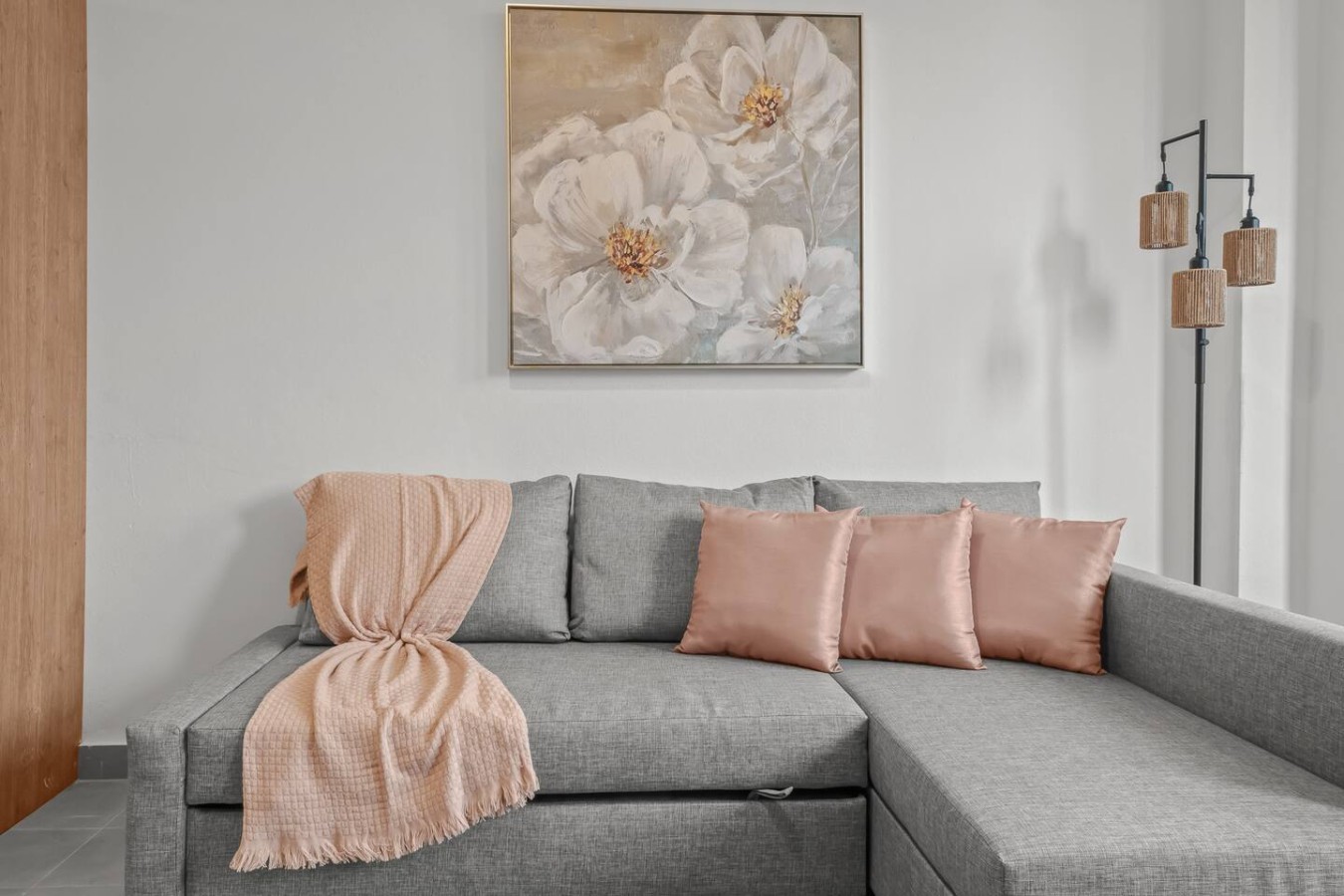 Living room with a couch and a painting on the wall — Casa Valencia | Old San Juan, Old San Juan