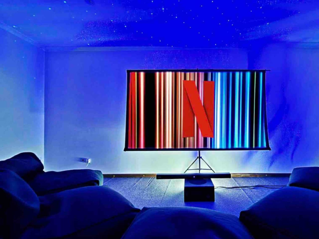 Separate downstairs cinema/projector room.