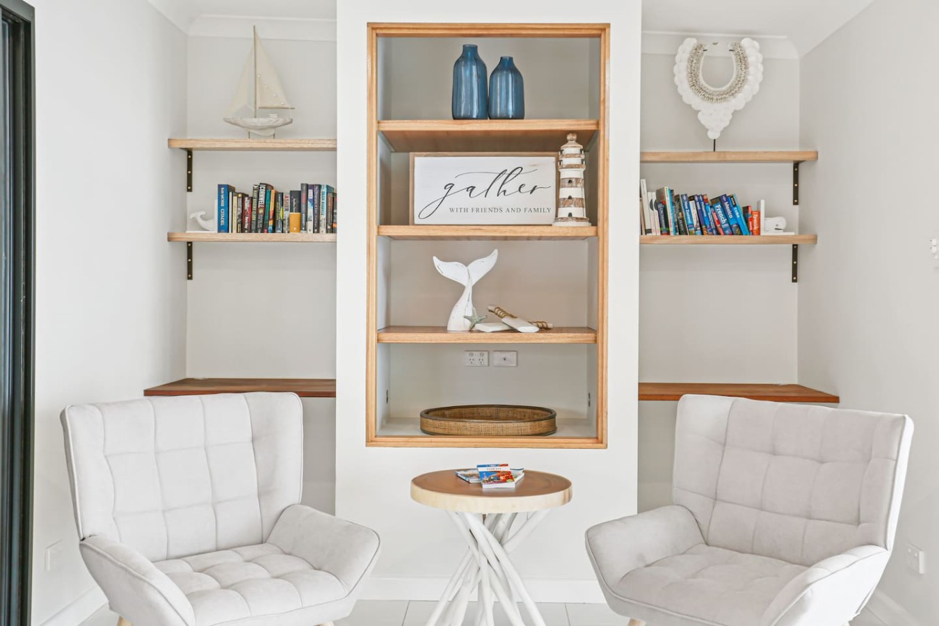 Escape into a world of books in our cozy reading area.