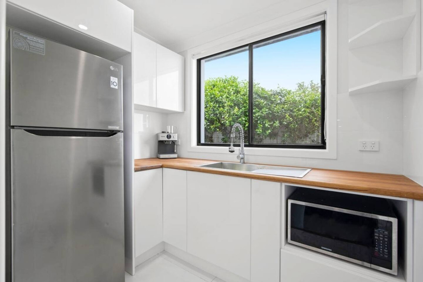 Compact and functional kitchenette for your convenience.