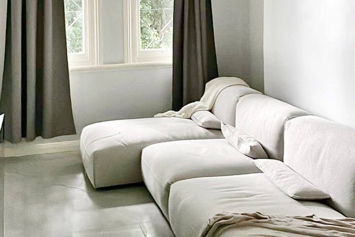 4 seater feather couch - perfect for naps + movies