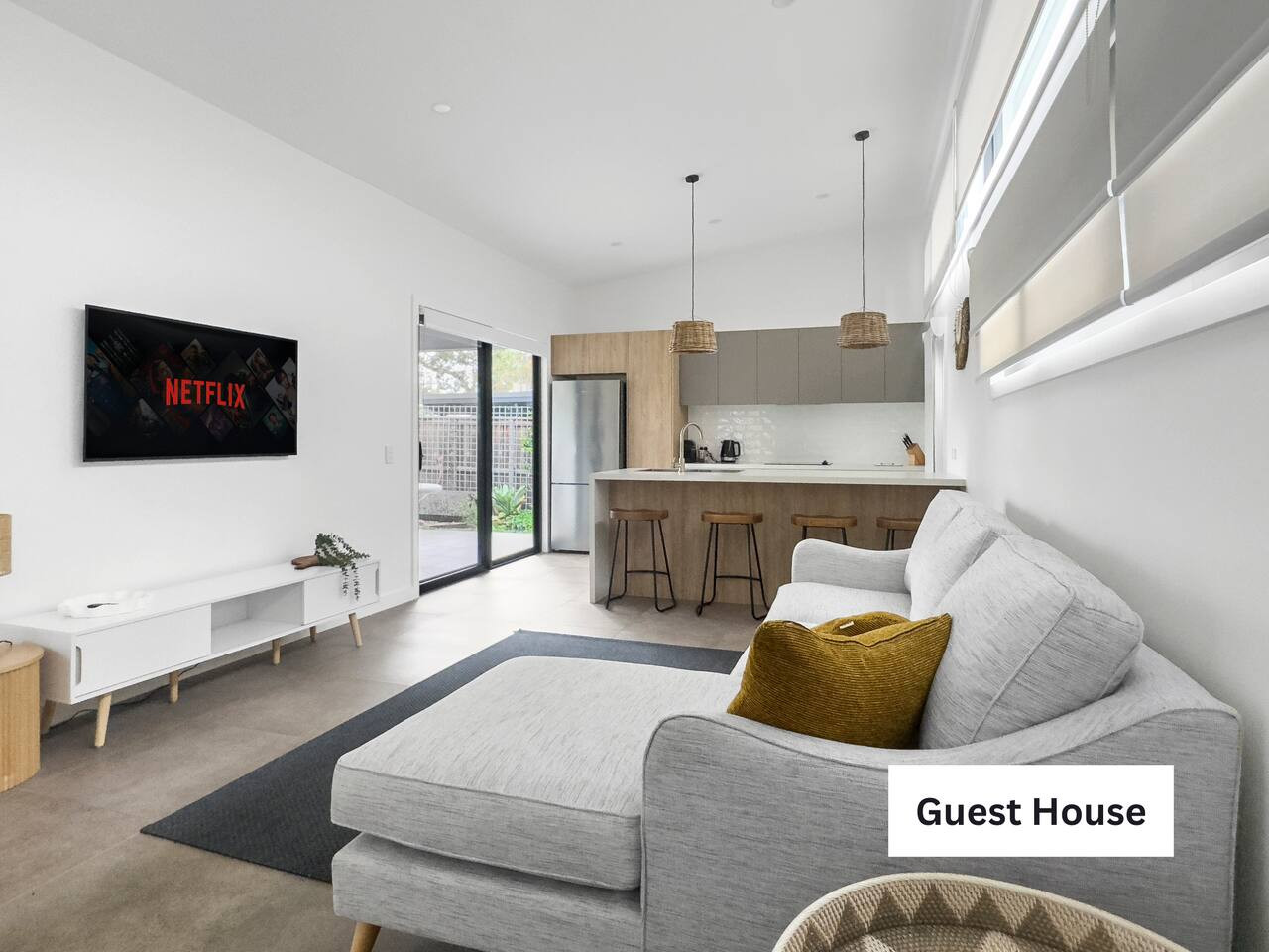 Guest house living room with Netflix installed.
