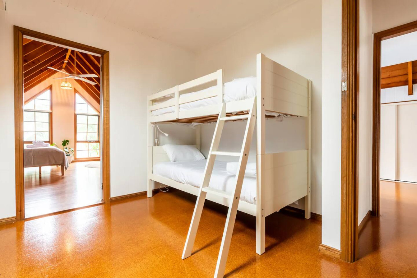 Get cozy in our attic's bunk bed.