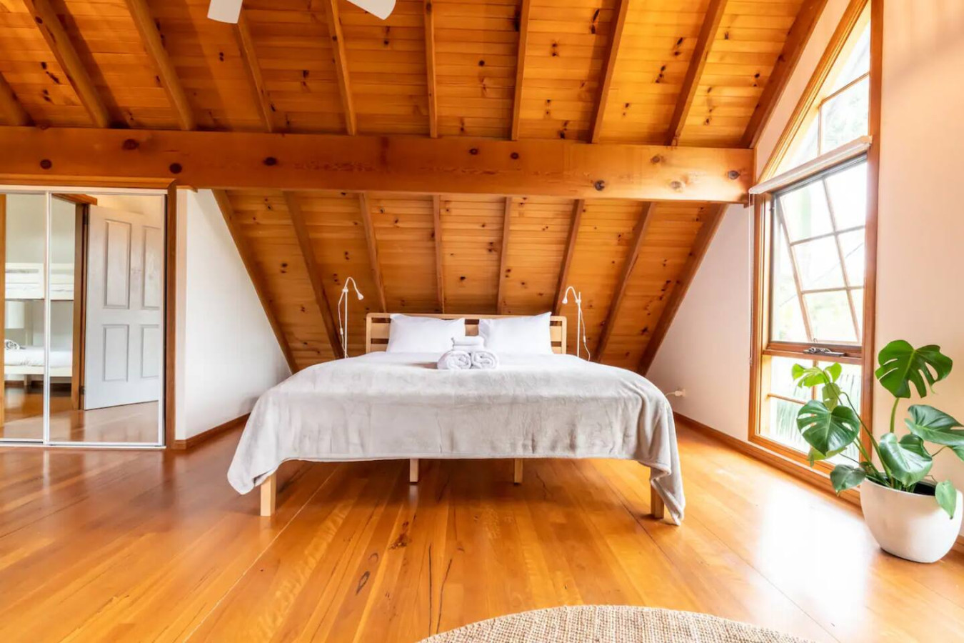 Indulge in comfort with a spacious queen bed.