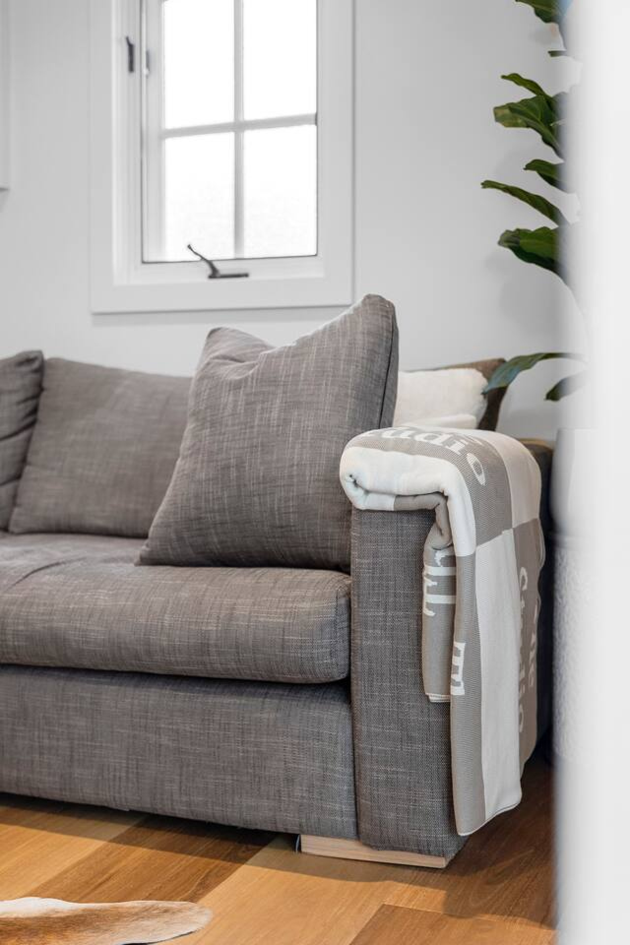 Comfortable sofa in the cozy living room.