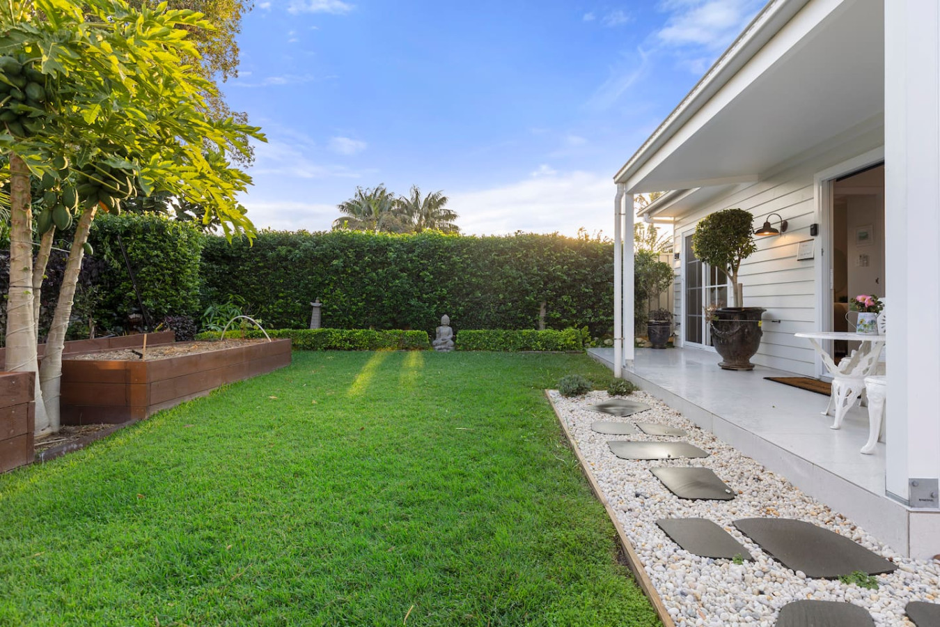Discover serenity in our lush green backyard. Book your retreat now!